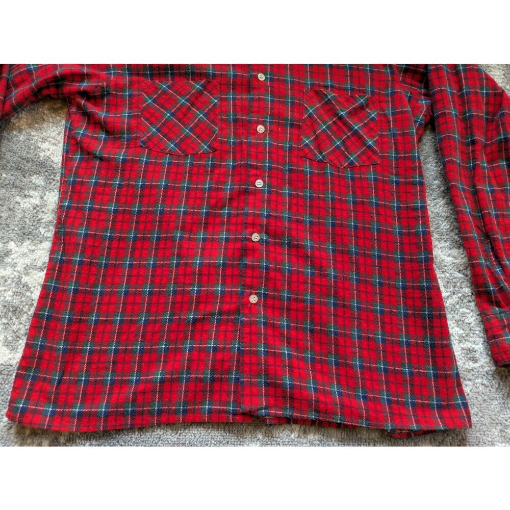 Vintage Dickies Red Flannel Shirt Lumberjack Shirt - Large, Made In Turkey - Picture 6 of 12